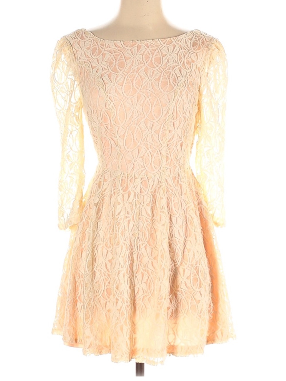Ark & Co Blush Lace Long Sleeve Fit-and-Flare Dress